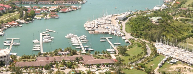 Sky view of the marina
