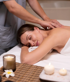 Shar’s Travel Spa therapist providing massage in Antigua villa