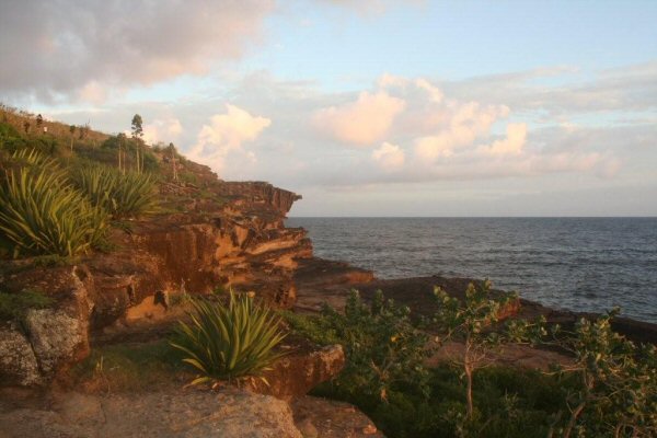G21. The rocks looking almost pink in the setting sun